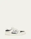 Amiri Pacific Bones Mixed Leather Sneakers In Black