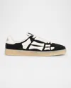 Amiri Pacific Bones Low-top Sneakers With Contrast Panels In Black