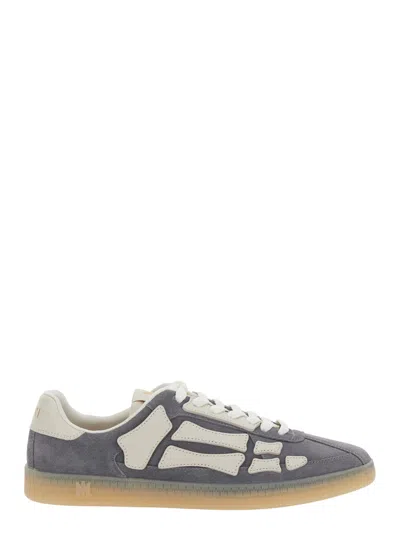 Amiri Skeleton-detail Suede Trainers In Gray