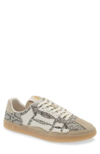 Amiri Pacific Bones Snakeskin Low Top Sneakers In Brown