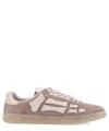 Amiri Mens Pacific Bones Branded Suede Low-top Trainers Brow In Beige