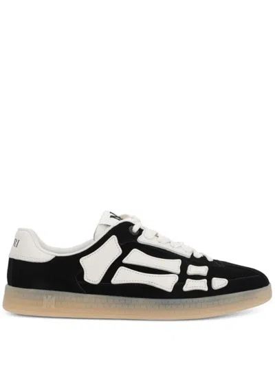 Amiri Pacific Bones Sneakers In Leather In Black
