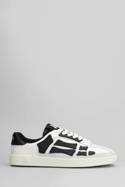 Amiri Pacific Bones Sneakers In White Leather In Multicolor