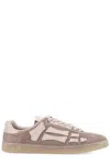 Amiri Mens Pacific Bones Branded Suede Low-top Trainers Brow In Marrone