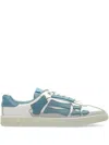Amiri Multicolor Leather And Suede Pacific Bones Sneakers In Blue