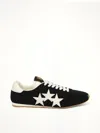 Amiri Pacific Flat Low Suede Star Sneakers In Black