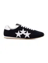 Amiri Pacific Flat Low Suede Star Sneakers In Black
