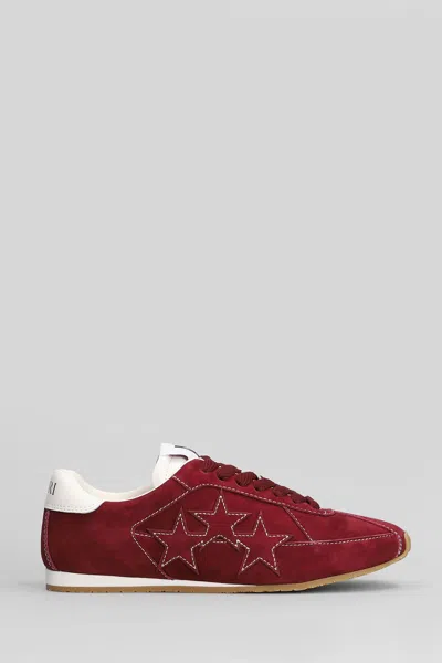 Amiri Pacific Flat Sneakers In Red Suede