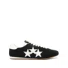 Amiri Pacific Flat Low Suede Star Sneakers In Black
