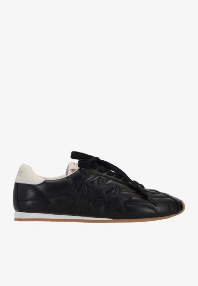 Amiri Pacific Football Leather Sneakers In Black