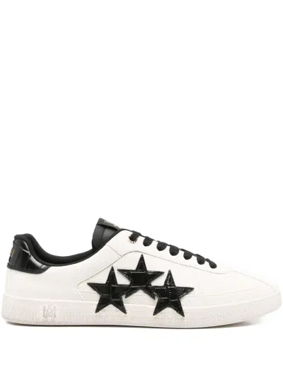 Amiri Croc-effect Leather Sneakers In Black