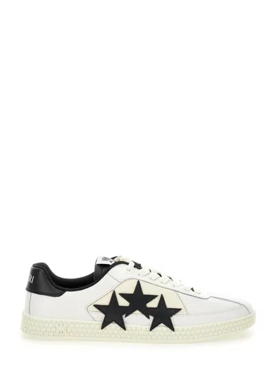 AMIRI AMIRI 'PACIFIC' LOW TOP SNEAKERS WITH STAR PATCH ON THE SIDE AND LOGO PATCH ON THE TONGUE IN LEATHER