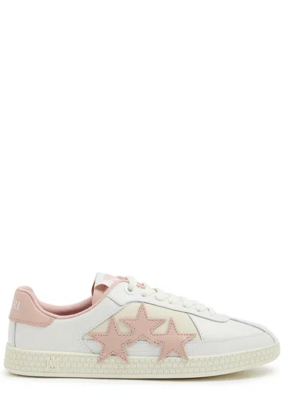 Amiri Pacific Panelled Leather Sneakers In Pink And White