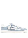 Amiri Pacific Bones Appliquéd Suede Sneakers In Blue