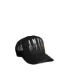Amiri Paint Drip Embroidered Logo Trucker Hat In Black