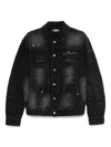Amiri Bleach Bandana Denim Jacket In Black