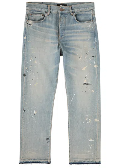 Amiri Distressed Straight Leg Jeans Mens Shotgun Distressed