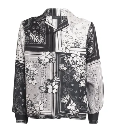 Amiri Paisley Patchwork Shirt In Black