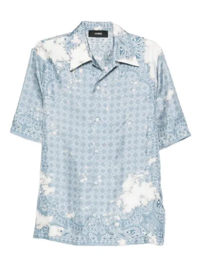 Amiri Paisley-patterned Silk Shirt In Blue