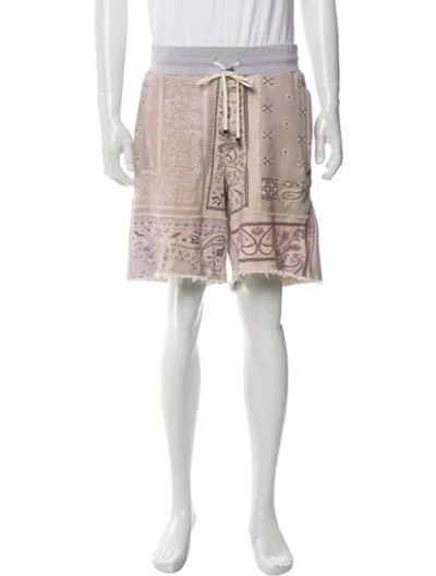 Pre-owned Amiri Paisley Print Athletic Shorts In Gray