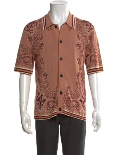Pre-owned Amiri Paisley Print Collar Cardigan In Brown
