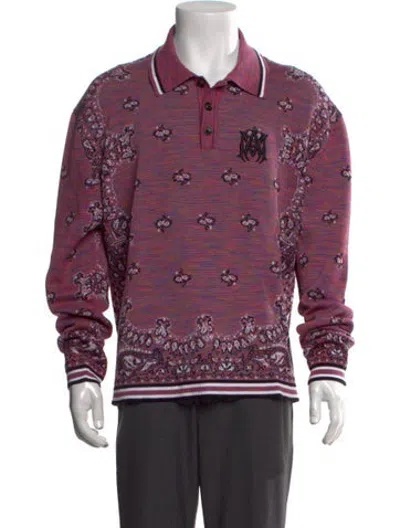 Pre-owned Amiri Paisley Print Collar Polo Sweater In Multicolor