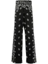 Amiri Black Paisley Bandana Print Canvas Trousers In Black
