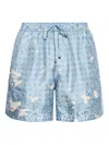 Amiri Paisley-print Drawstring Shorts In Blue