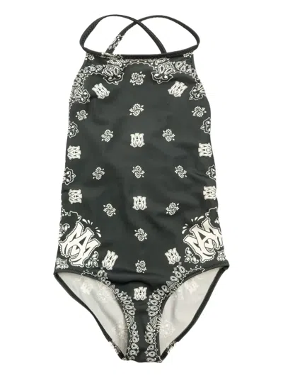 AMIRI PAISLEY-PRINT HALTERNECK SWIMSUIT