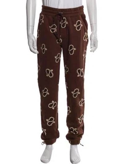 Pre-owned Amiri Paisley Print Joggers In Brown