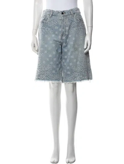 Pre-owned Amiri Paisley Print Knee-length Shorts In Blue