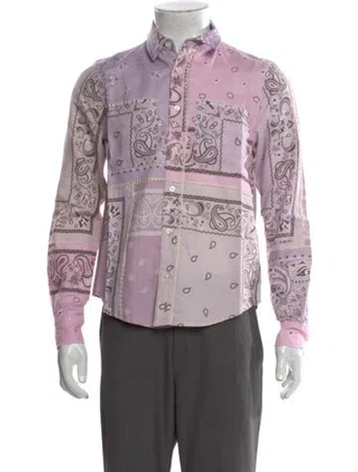 Pre-owned Amiri Paisley Print Long Sleeve Shirt In Pink