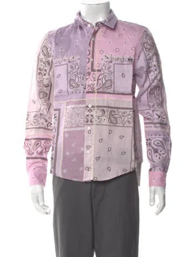 Pre-owned Amiri Paisley Print Long Sleeve Shirt W/ Tags In Purple