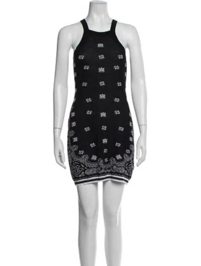 Pre-owned Amiri Paisley Print Mini Dress In Black