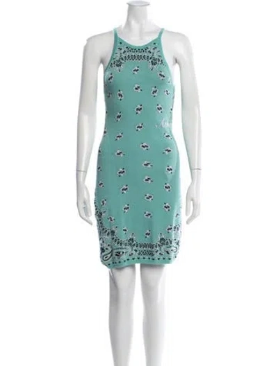 Pre-owned Amiri Paisley Print Mini Dress In Green