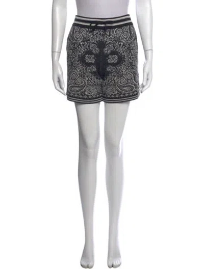 Pre-owned Amiri Paisley Print Mini Shorts In Black