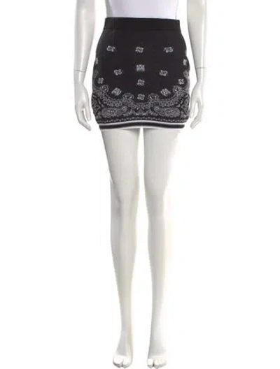Pre-owned Amiri Paisley Print Mini Skirt In Black