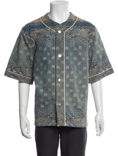 Pre-owned Amiri Paisley Print Short Sleeve Shirt In Blue