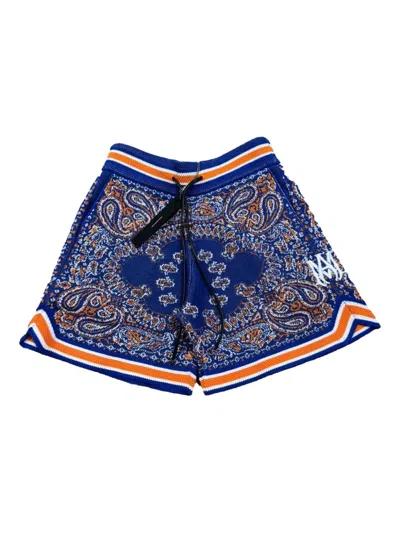 Amiri Paisley-print Shorts In Blue