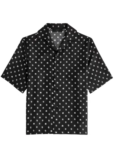 Amiri Paisley-print Silk-satin Shirt In Black