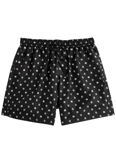 Amiri Paisley-print Silk-satin Shorts In Black