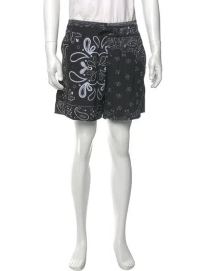Pre-owned Amiri Paisley Print Swim Trunks In Black