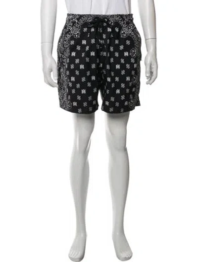 Pre-owned Amiri Paisley Print Swim Trunks In Black