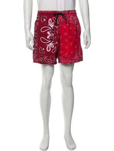 Pre-owned Amiri Paisley Print Swim Trunks In Red