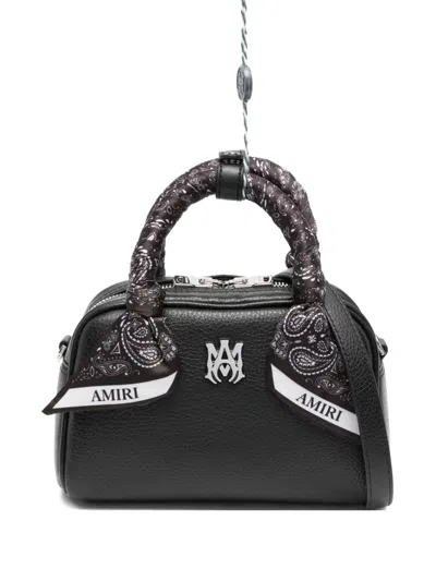 Amiri Paisley-scarf Top-handle Bowling Bag In Black