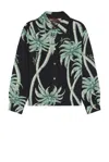 Amiri Twisted Palms Tapestry Overshirt In Black