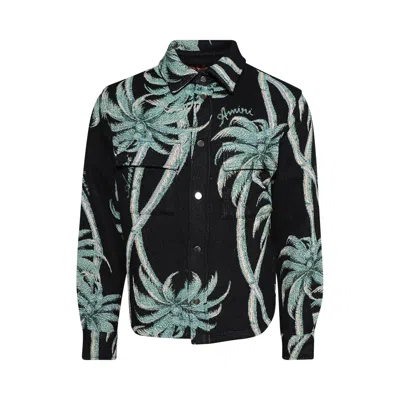 Pre-owned Amiri Palm Tapestry Overshirt 'black' | Men's Size Xxl