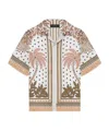 Amiri Palm Tree Bowling Silk Shirt In White