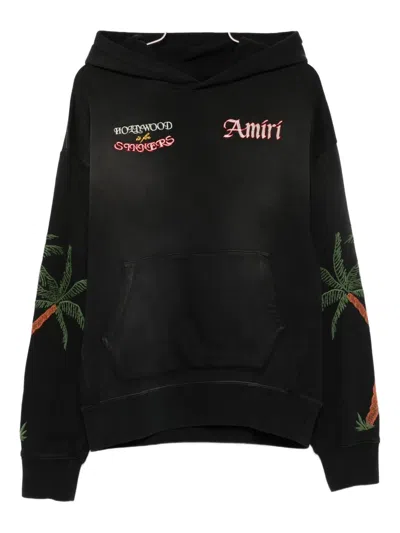 AMIRI PALM-TREE EMBROIDERED HOODIE