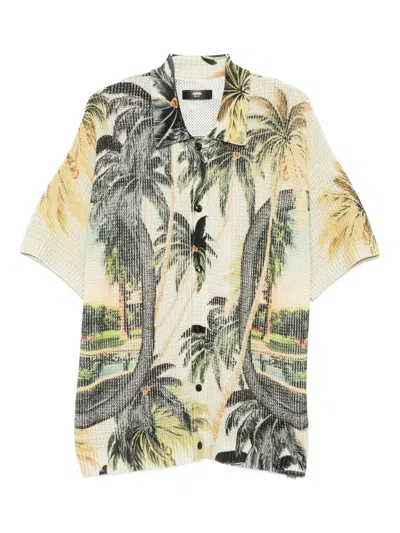 Amiri Palm Tree-print Shirt In Neutral
